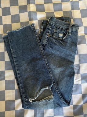 Old Navy Dark Blue Frayed Hem Skinny Jeans